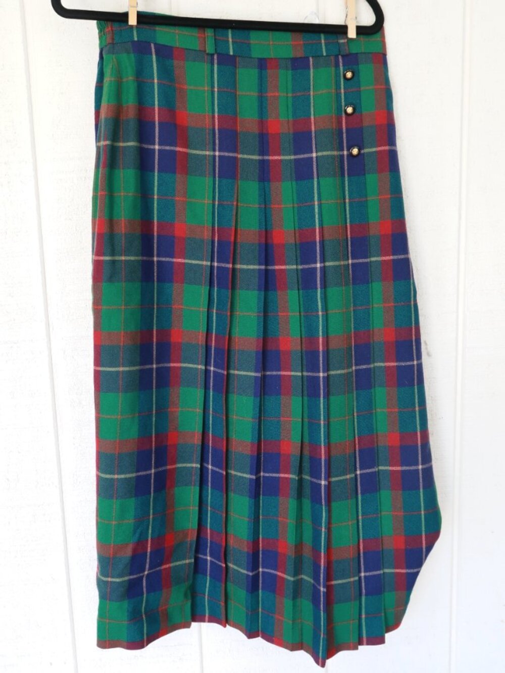 NWT Avoca Irish Pleated 100% Wool Plaid Maxi Skirt | XL - Picture 5 of 7